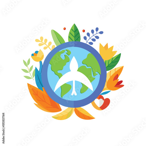 creative world peace day vector, quotex and logo design