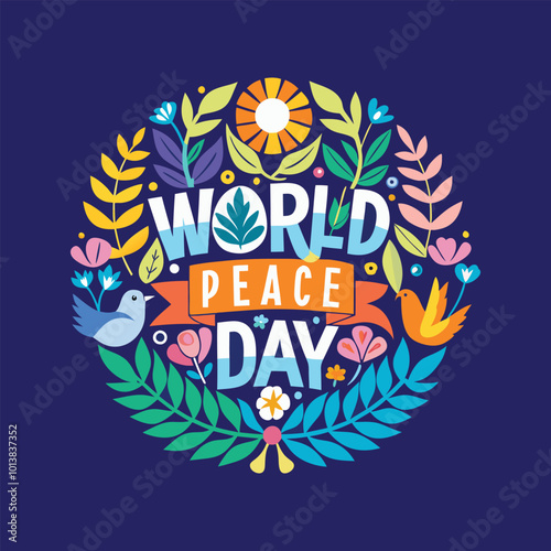creative world peace day vector, quotex and logo design