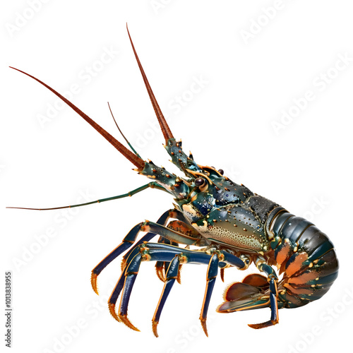 Spiny Lobster .png isolated background. transparent background	
