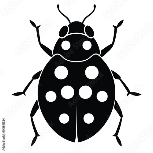 ladybug silhouette isolated on white 