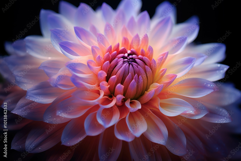 Macro Close-Up of a Beautiful Flower with Colorful Petals Macro Close-Up of a Beautiful Flower with Colorful Petals
