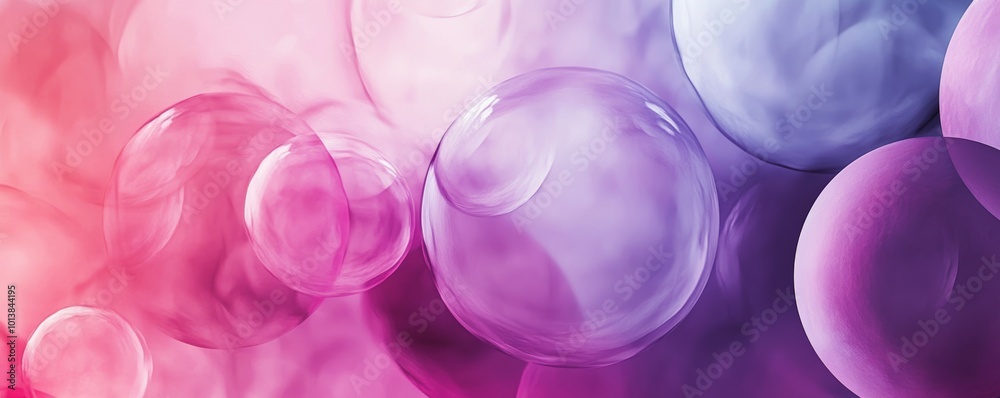 Colorful bubbles in soft pink and purple hues, abstract background. Creativity and imagination concept Colorful bubbles in soft pink and purple hues, abstract background. Creativity and imagination concept