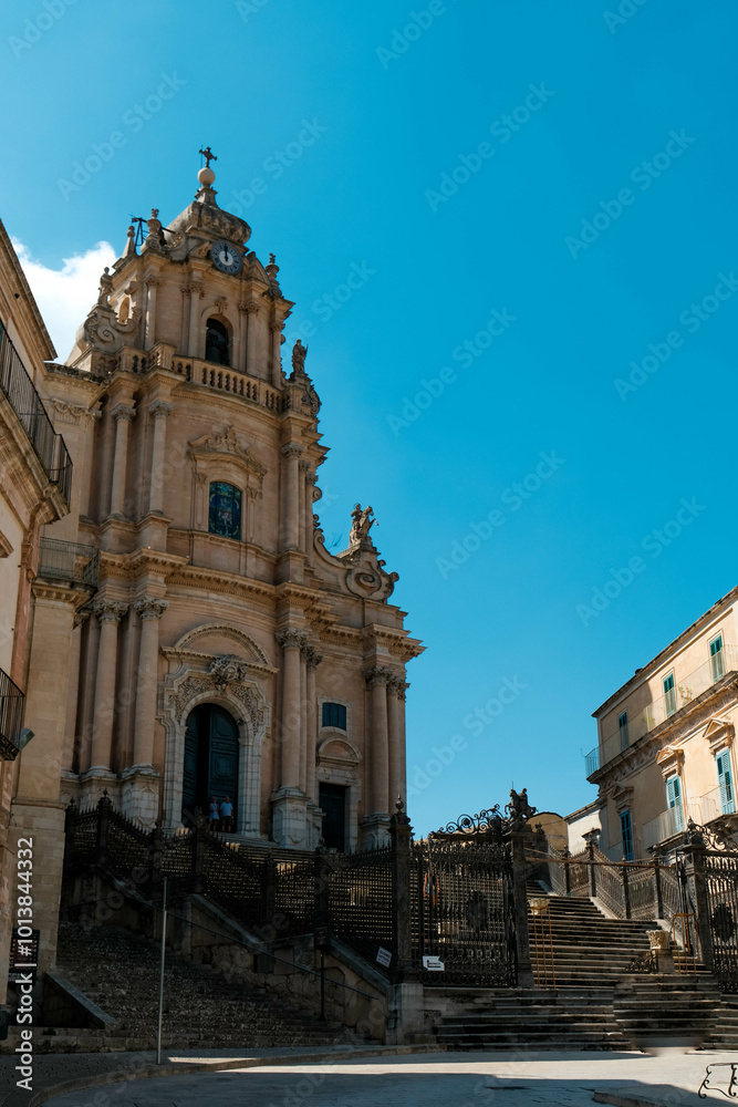 The famous collegiate church of San Giorgio (also known as the Cathedral of San Giorgio) is the main place of Catholic worship in Ragusa Ibla, one of the most important monuments of the city of Ragusa The famous collegiate church of San Giorgio (also known as the Cathedral of San Giorgio) is the main place of Catholic worship in Ragusa Ibla, one of the most important monuments of the city of Ragusa