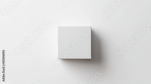 A clean white packaging box mockup, centered on a pure white background, ready for product design display.