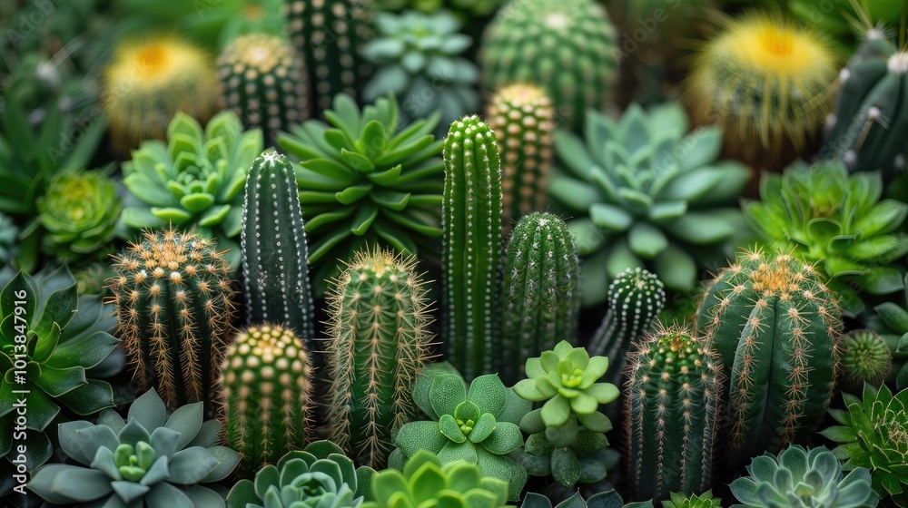 Close-up view of a cluster of cacti, capturing the intricate details and textures of these desert plants. Perfect for illustrating the beauty of succulents and arid landscapes. Close-up view of a cluster of cacti, capturing the intricate details and textures of these desert plants. Perfect for illustrating the beauty of succulents and arid landscapes.
