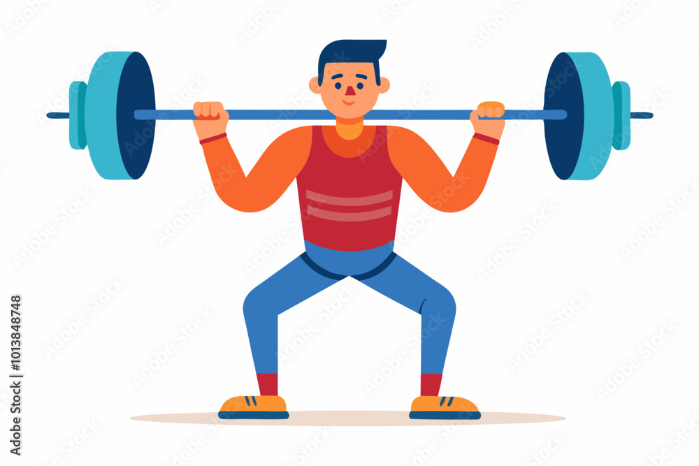 A man lifting weights VECTOR ILLUSTRATION A man lifting weights VECTOR ILLUSTRATION