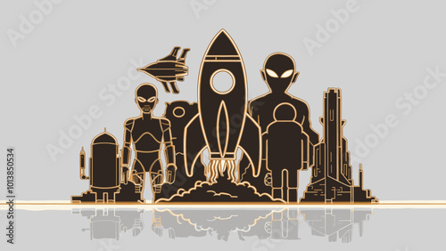 Spectacular Sci-Fi Illustration Rockets, Aliens, Robots, and Futuristic Cityscapes
