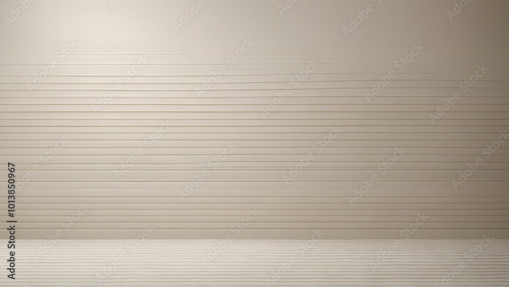 Obraz premium Simple Horizontal Striped Wall in a Minimalist Room With Soft Lighting and Muted Colors During Daytime