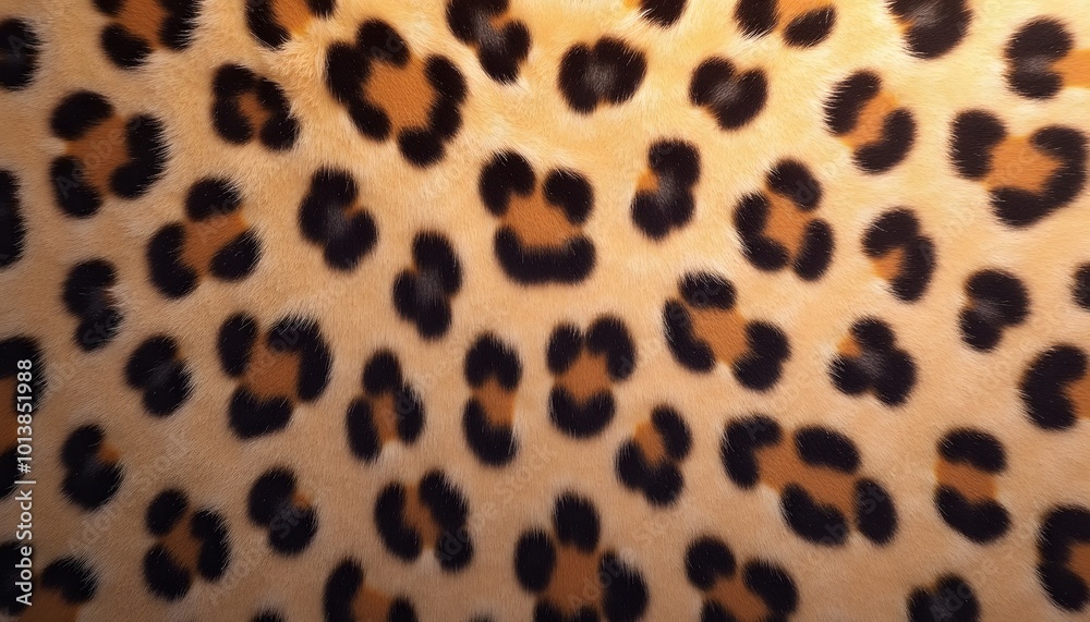 Fototapeta premium Wild Leopard Print Fur Texture in Golden and Black Tones for Fashion and Design
