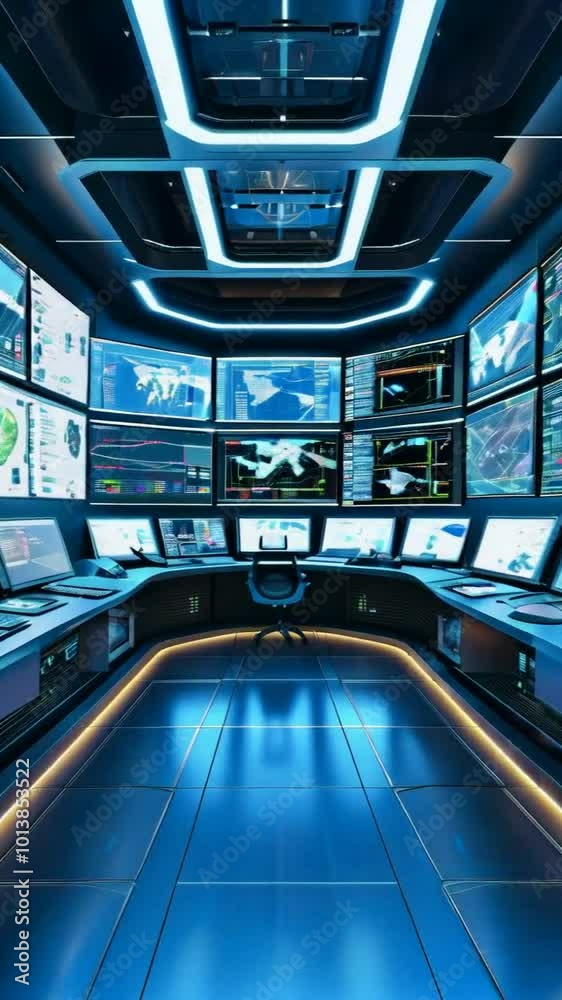 A high-tech control room filled with screens displaying data and analytics. A high-tech control room filled with screens displaying data and analytics.