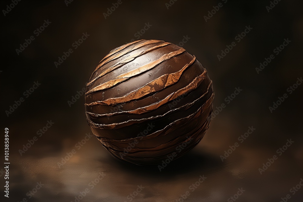 Fototapeta premium Rich dark chocolate candy with smooth texture and luxurious glossy surface on dark background new beautiful stock image illustration AI