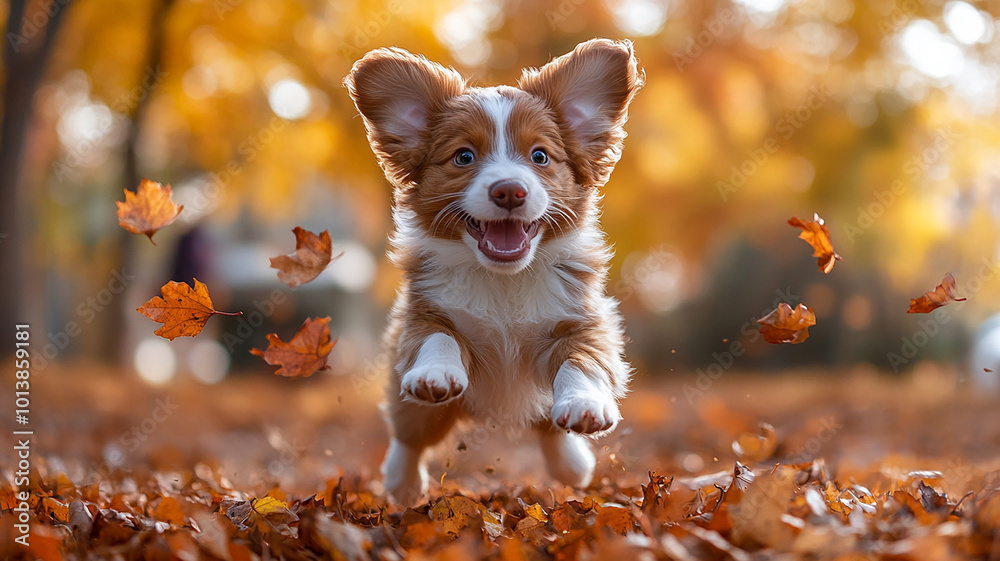 dog in autumn park dog in autumn park