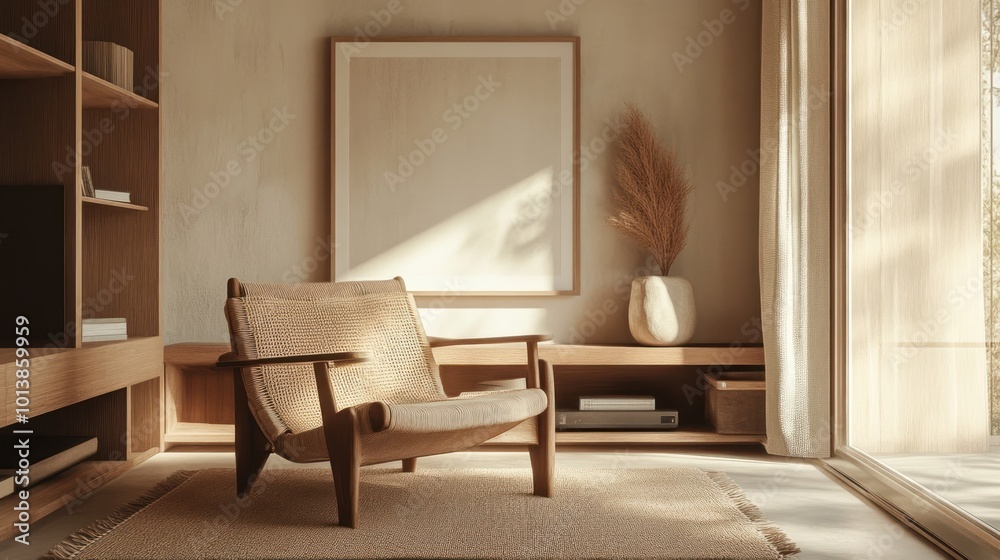 Fototapeta premium Minimalist Living Room with Natural Light