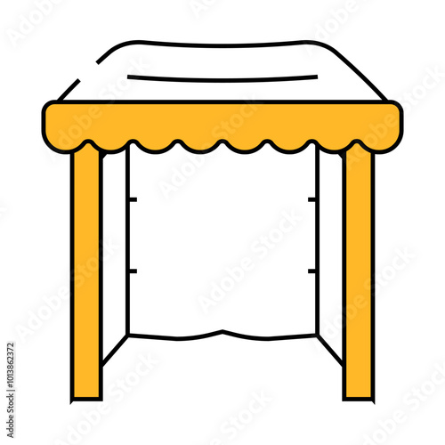 tent from plastic material line icon vector. tent from plastic material sign. isolated symbol illustration