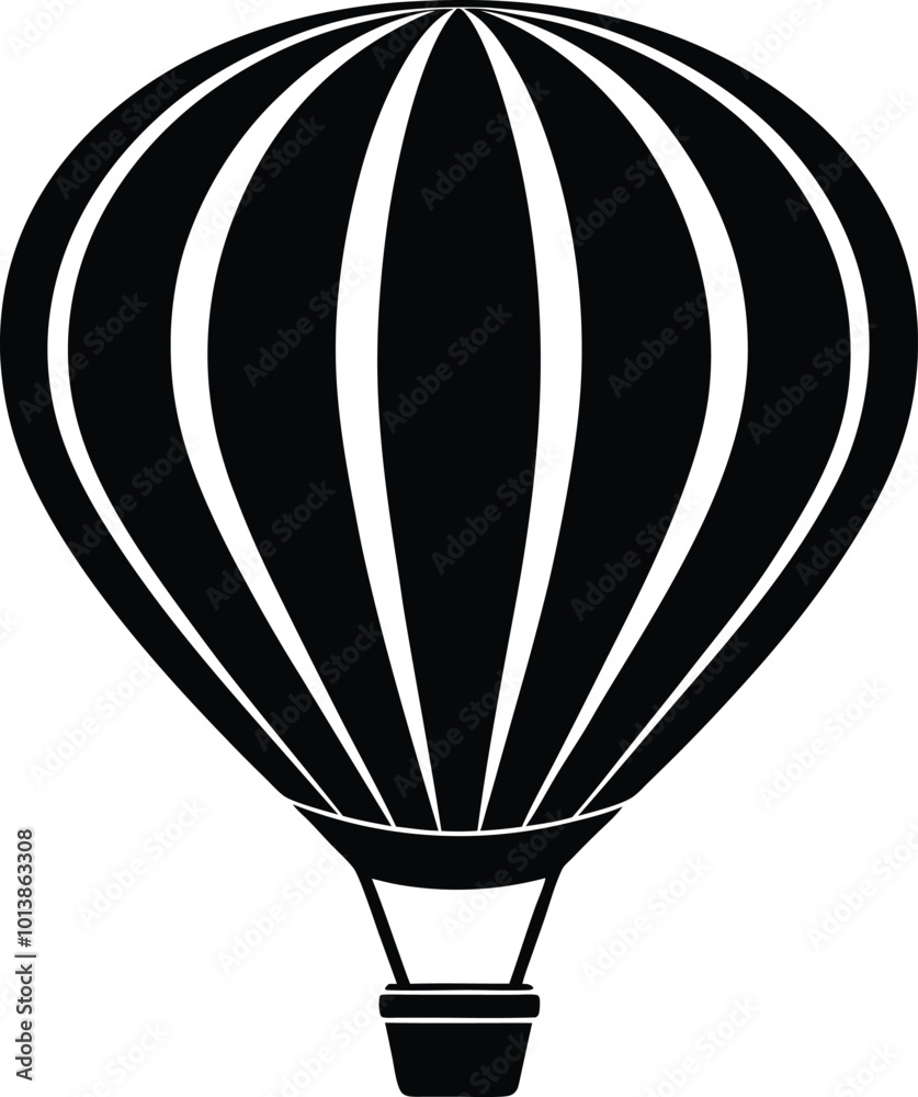 Fototapeta premium Hot Air Balloon silhouette vector illustration