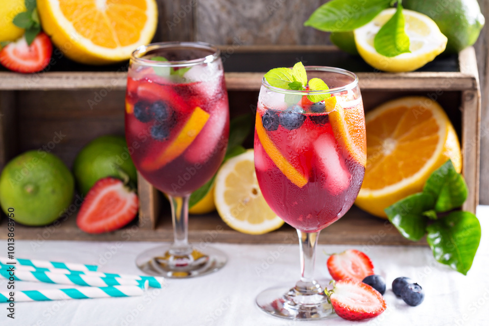 Festive and colorful summer sangria Festive and colorful summer sangria