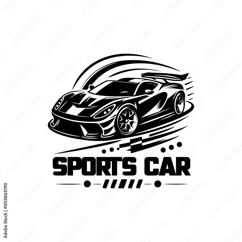 Fototapeta premium sports car logo, car illustration, racing car logo, auto logo design, fast car vector, luxury car logo, sports vehicle icon, automotive branding, modern car design, race car graphic, car emblem,