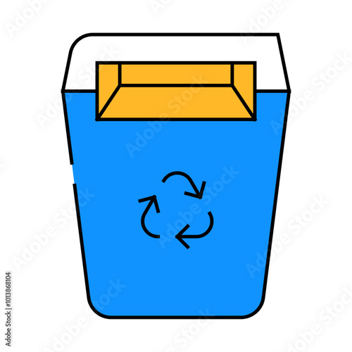 recycling garbage can canteen line icon vector. recycling garbage can canteen sign. isolated symbol illustration