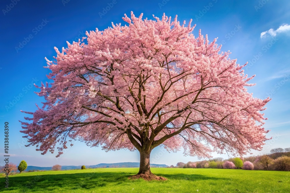 Naklejka premium Beautiful blooming cherry tree branch in spring
