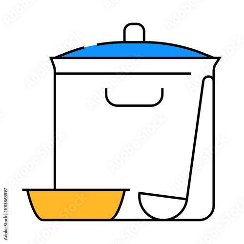 soup pan canteen kitchen utensil line icon vector. soup pan canteen kitchen utensil sign. isolated symbol illustration