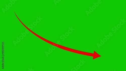Animated of down business graph icon .business or finance concept icon