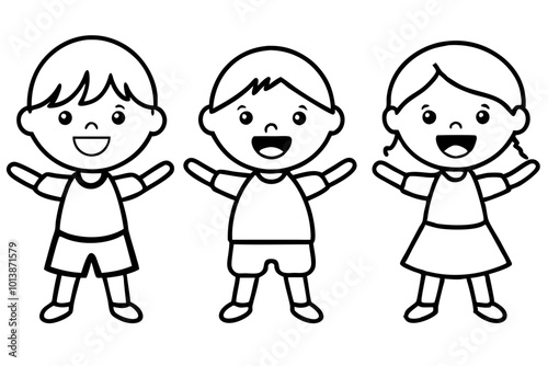 Cheerful Vector Illustrations Showcasing Happy Kids at Playtime
