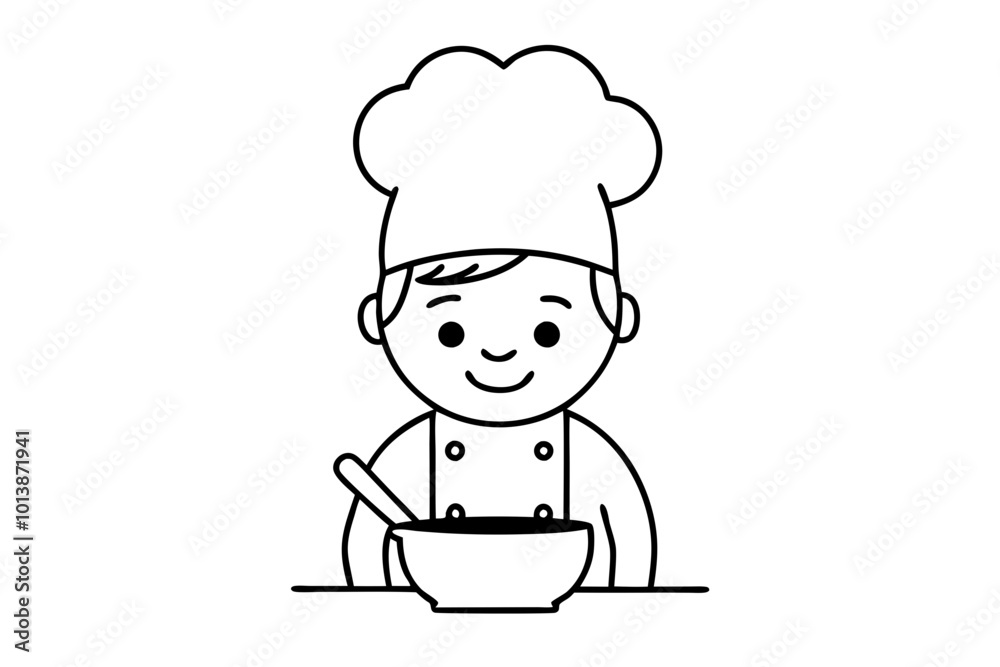 Cute Little Chef Whipping Up Delicious Treats in a Bright Kitchen Vector Art
Cute Little Chef Whipping Up Delicious Treats in a Bright Kitchen Vector Art