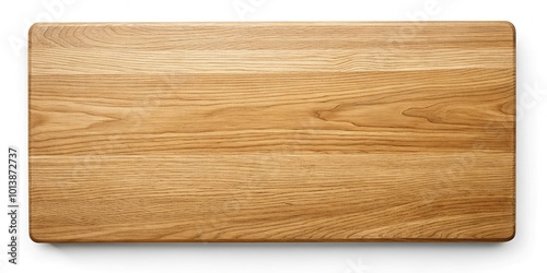 Bird Eye View of Oak Solid Lamellar Furniture Board on White Background