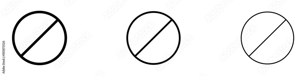 Blocked vector icon set in black and blue colors. Blocked vector icon set in black and blue colors.