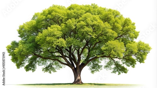 Birds eye view of a cottonwood tree on white background