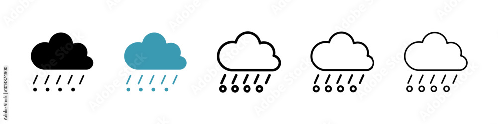 Hail vector icon set in black and blue colors. Hail vector icon set in black and blue colors.