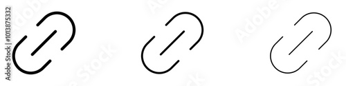 Link vector icon set in black and blue colors.