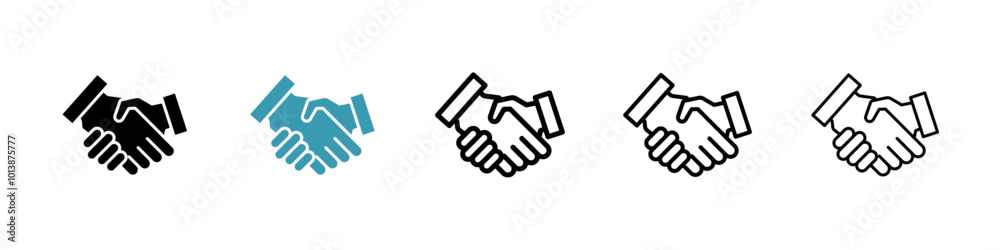 Partner vector icon set in black and blue colors. Partner vector icon set in black and blue colors.