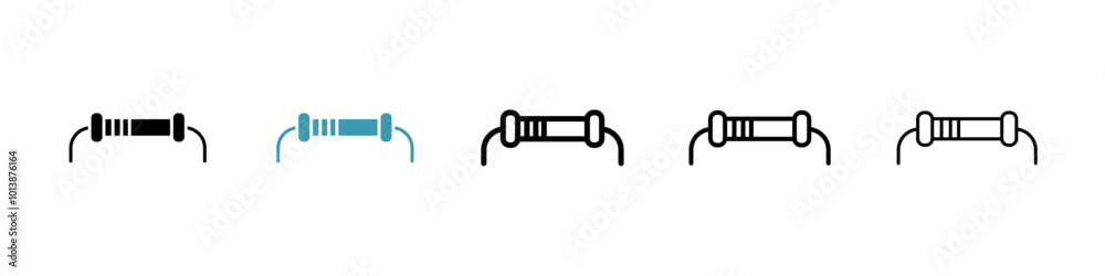 Resistor vector icon set in black and blue colors. Resistor vector icon set in black and blue colors.