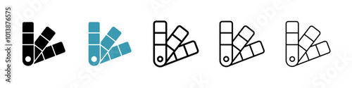 Swatch vector icon set in black and blue colors.