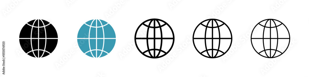 Website vector icon set in black and blue colors. Website vector icon set in black and blue colors.