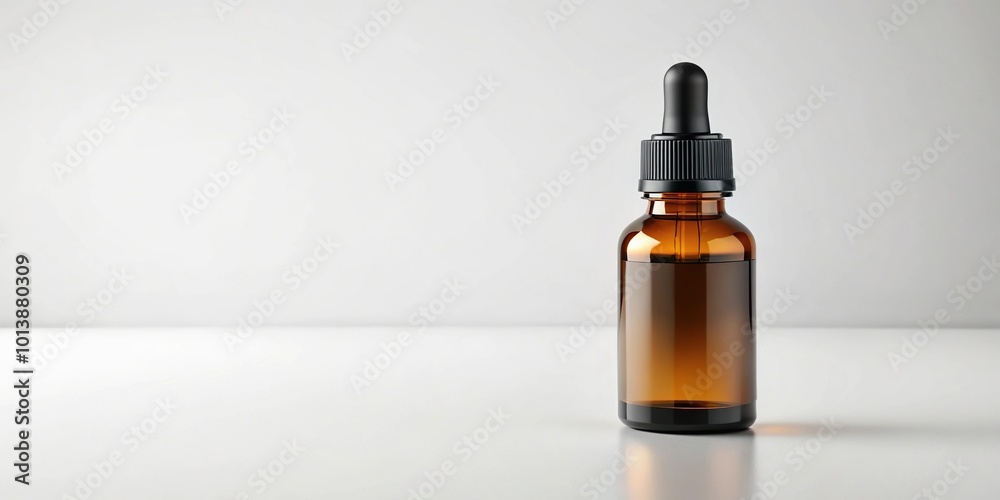 Blank bottle of beard oil mockup on white background Blank bottle of beard oil mockup on white background