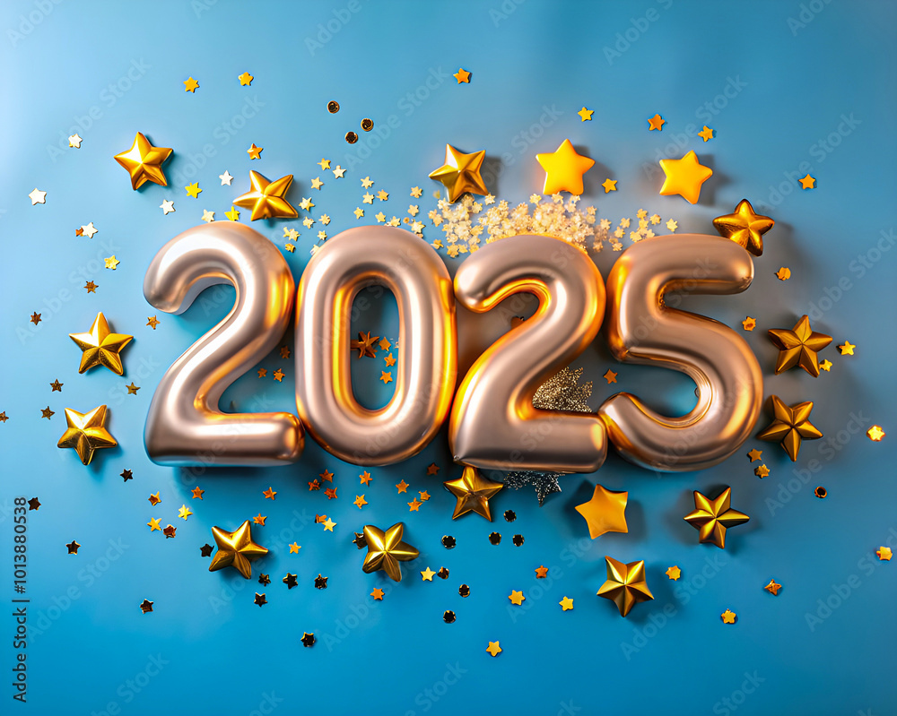 Vibrant 2025 Happy 3D Text Effect with Bold Design and Festive Background for New Year Celebrations Vibrant 2025 Happy 3D Text Effect with Bold Design and Festive Background for New Year Celebrations