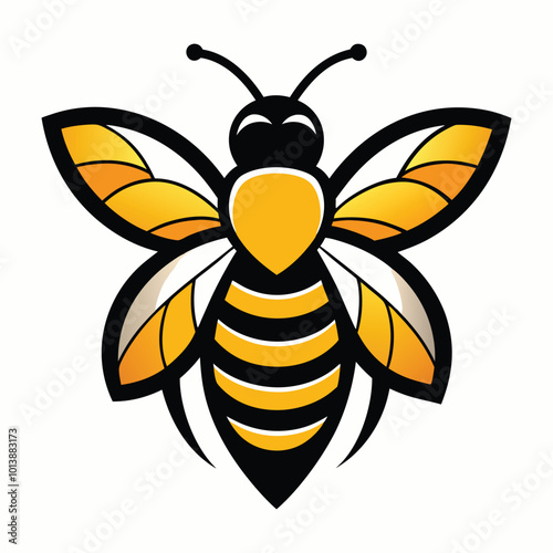 cute bee logo icon on white background