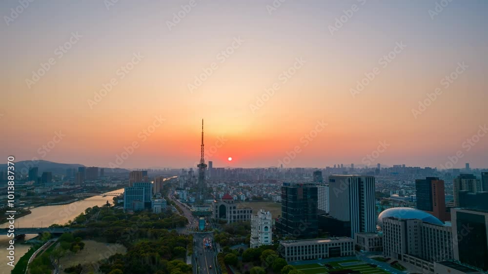 Aesthetic wind ancient city sunset time-lapse photography aerial video Aesthetic wind ancient city sunset time-lapse photography aerial video