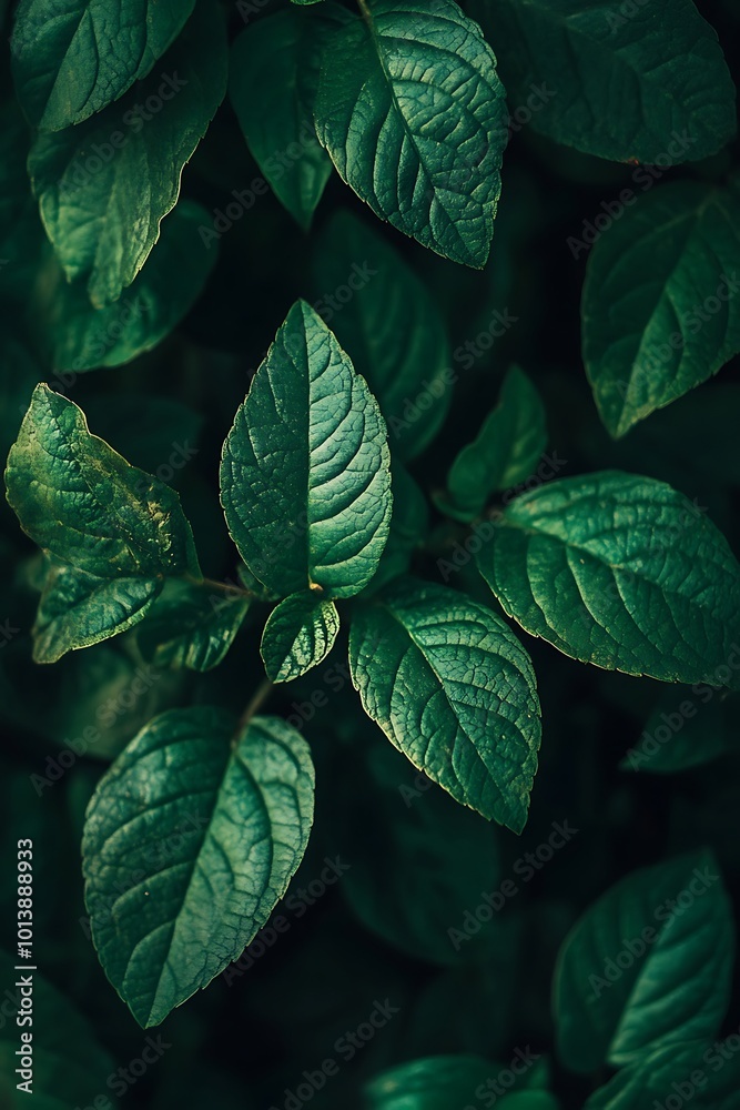 Fototapeta premium Dark Green Leaves Background Texture, Nature Photography