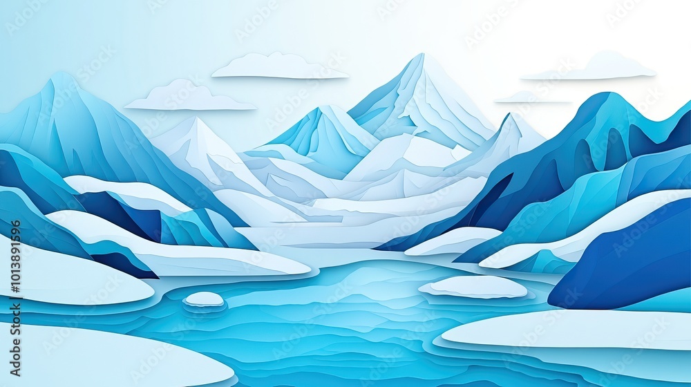 Majestic glacier landscape under clear skies Stunning glacier scenery with clear blue skies Majestic glacier landscape under clear skies Stunning glacier scenery with clear blue skies