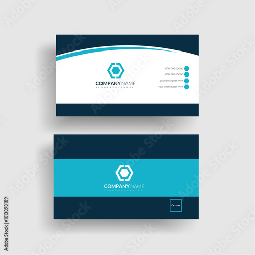  Modern and simple  business card with company logo vector bussiness card tamplate design