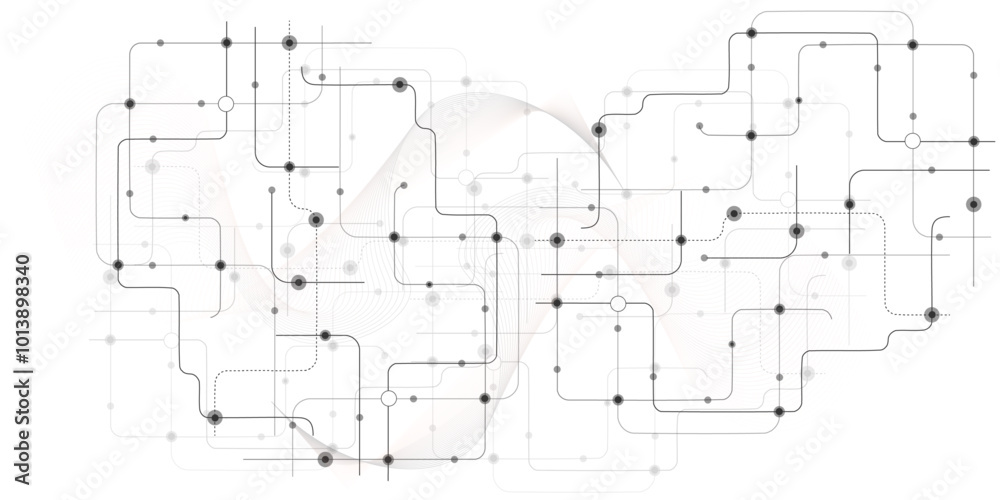 Vector Gray and white background, technology background design and communication connection. Vector Gray and white background, technology background design and communication connection.