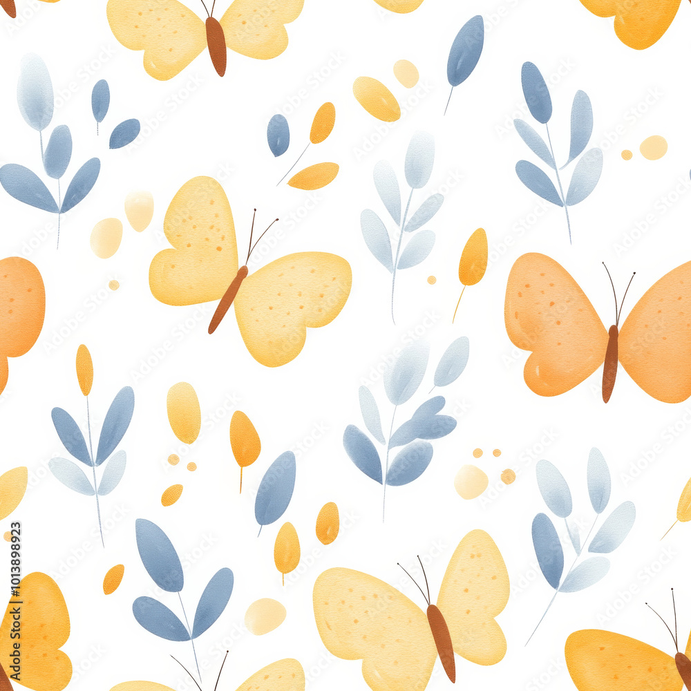 A seamless infinite pattern of butterflies in soft yellow and blue, perfect for creative projects and nature-inspired designs.
A seamless infinite pattern of butterflies in soft yellow and blue, perfect for creative projects and nature-inspired designs.