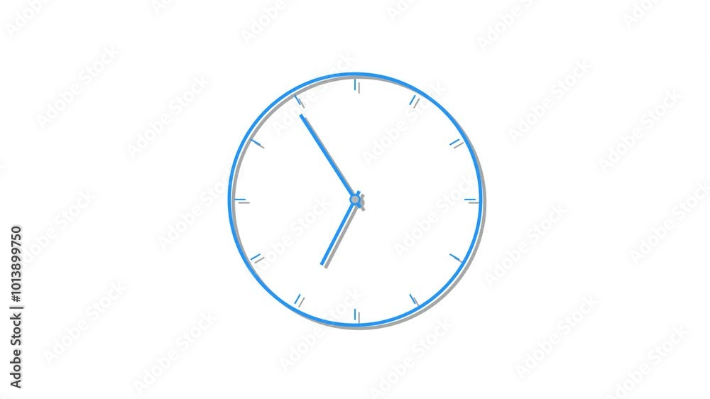 glowing clock animation. loop video animation of timelapse of clock on white background. glowing clock animation. loop video animation of timelapse of clock on white background.