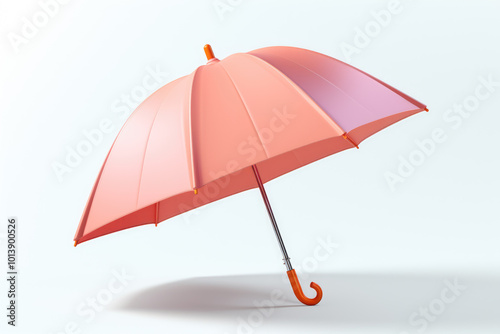 generated illustration of pinkumbrella with vibrant against white background photo
