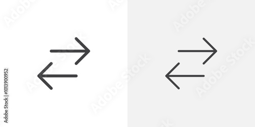 Arrows left and right icon flat and simple set design