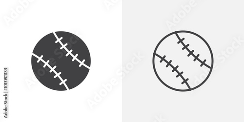 Baseball icon flat and simple set design