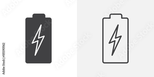 Battery icon flat and simple set design